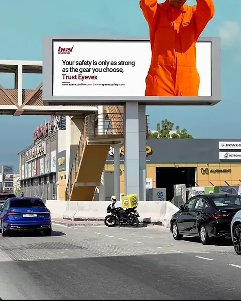 An outdoor billboard creative from the Vybinex showreel