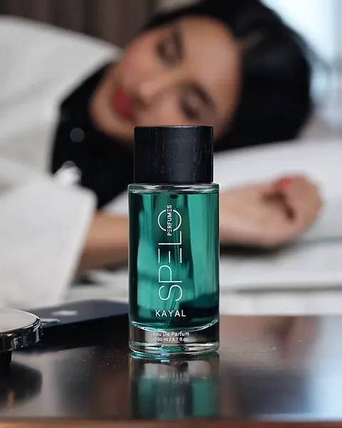 A perfume bottle filmed as a product shot